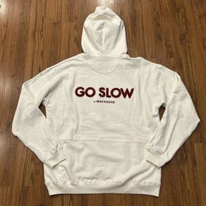 Mackeene Go Slow Hoodie Sweatshirt XL Organic Cotton Cream Fleece Lined Soft